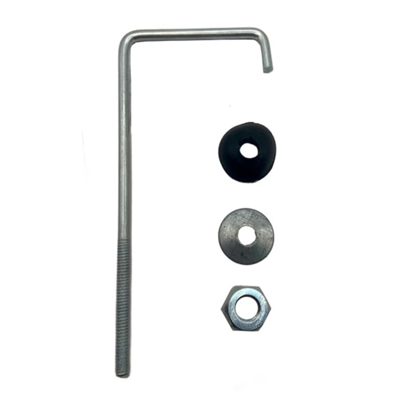 Gancho J com Porca e Arruela de Vedação 1/4"x240mm 10 Peças