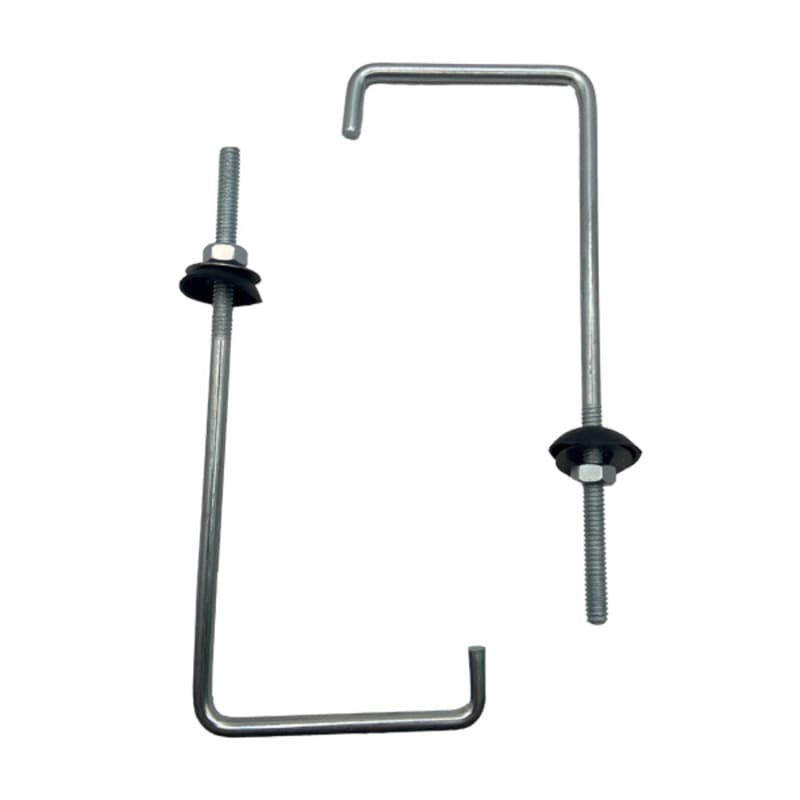 Gancho J com Porca e Arruela de Vedação 1/4"x240mm 10 Peças