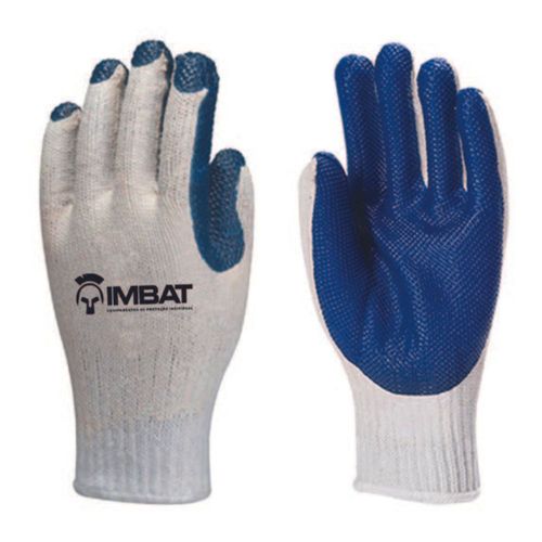 Luva Segurança Tricô Azul Borracha Imbat