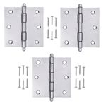 Dobradiça Pino Bola sem Anel 3"X3" até 24Kg Cromada 03 Peças