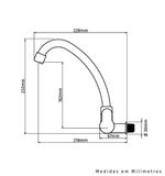 Torneira para Cozinha Parede 1/4V Bica Alta Branco/Cromado Tivoli