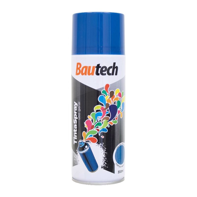 Tinta Spray Uso Geral Alto Brilho Azul Escuro 350ml Bautech