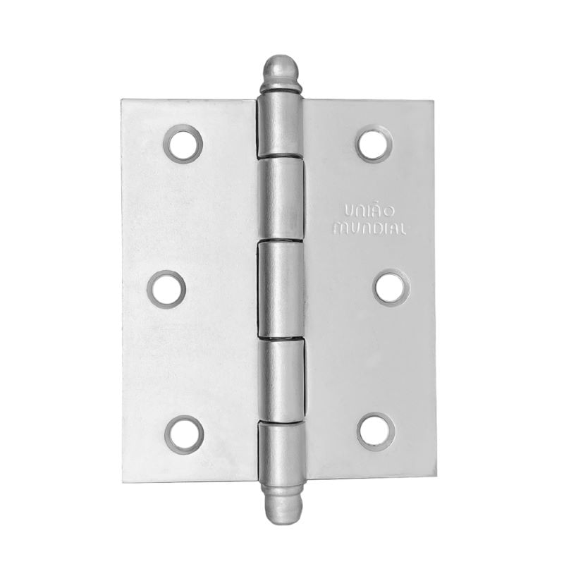 Dobradiça Pino Bola sem Anel 3"X2.1/2" até 24Kg Acetinada 03 Peças