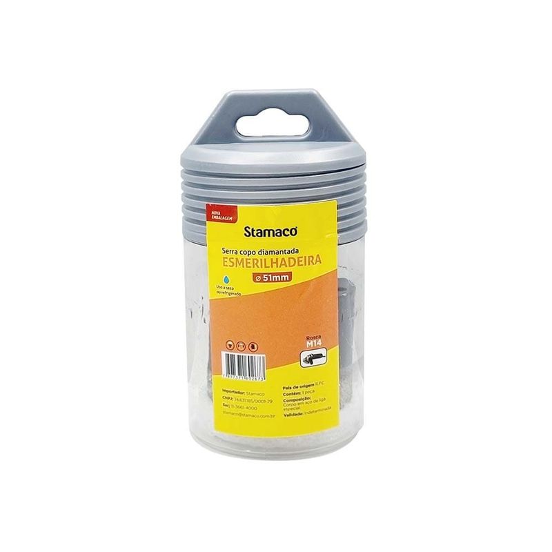 Serra Copo Diamantada para Esmerilhadeira 2" 51mm 2673 Stamaco