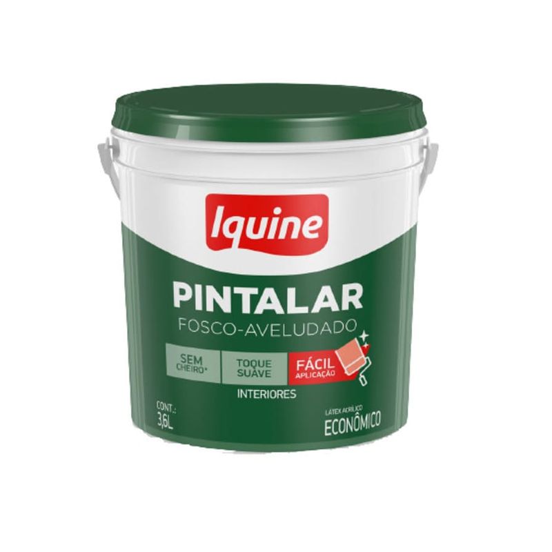 Tinta Econômica Acrílica Fosco Pintalar Branco 3,6L Iquine