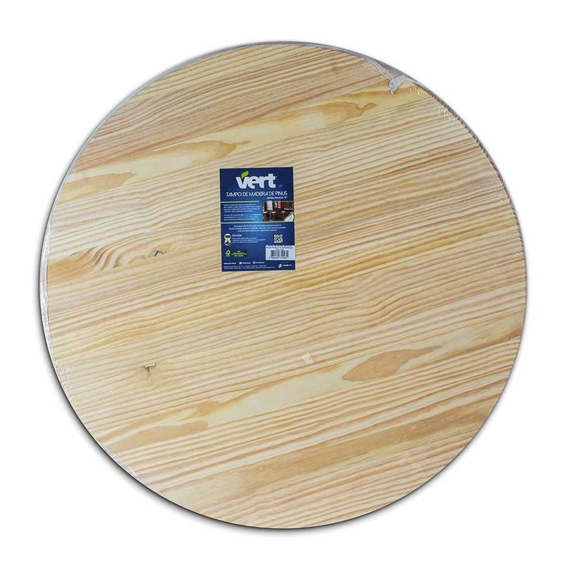 Tampo Redondo para Mesa Pinus Rústico 100x100x2,8cm