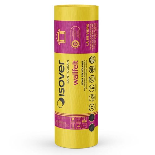 Rolo Lã de Vidro Wallfelt 4+ Pop 50mm 1,2x12,5m Isover