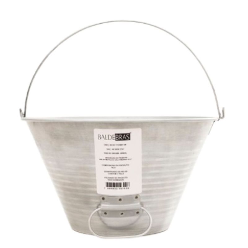 Balde Metálico Galvanizado 10L Baldebras