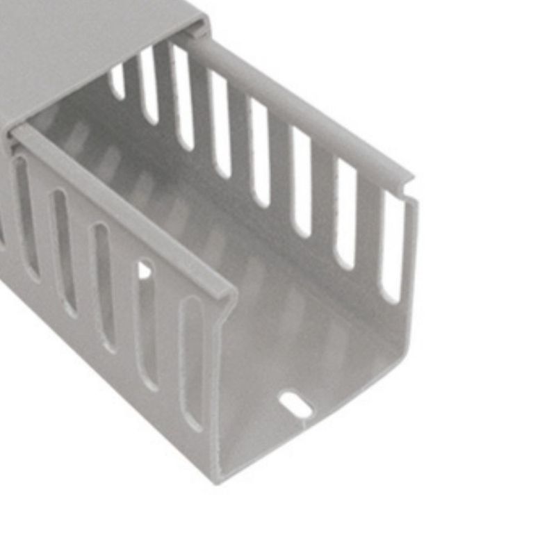 Canaleta sem Adesivo para Painel 30x30mm Ranhurada PVC Cinza 2 Metros