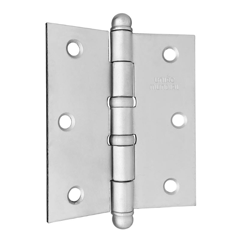 Dobradiça Pino Bola 3.1/2"X3" até 36Kg Acetinada 03 Peças