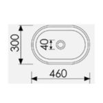 Cuba de Apoio Oval Branca 46x30cm Louça Fiori 55CB14-J-1FB