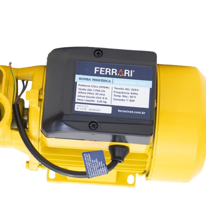 Bomba Periférica Acquapump 1/2CV 220V Ferrari