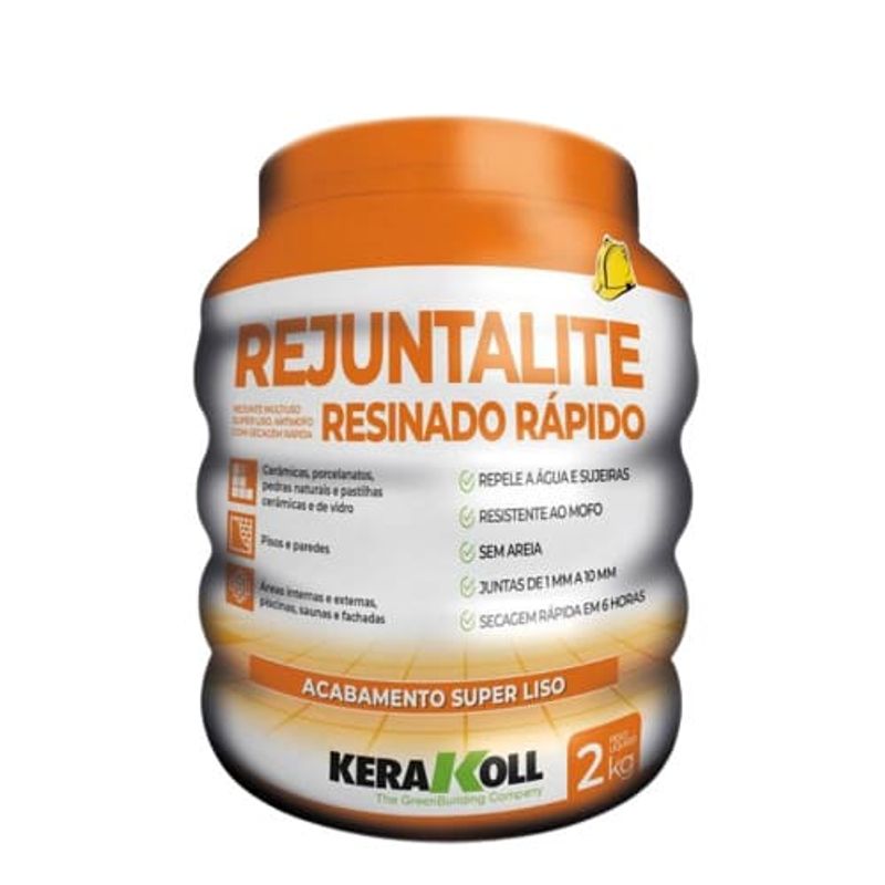 Rejunte Rejuntalite Resinado Seca Rápido Cinza Ferro 2kg Kerakoll