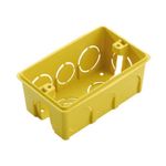 Caixinha de Embutir PEAD 4x2 para Alvenaria Amarela Pack 15 peças