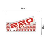 Placa Voltagem 220V 5x25cm em Alumínio 16 Peças