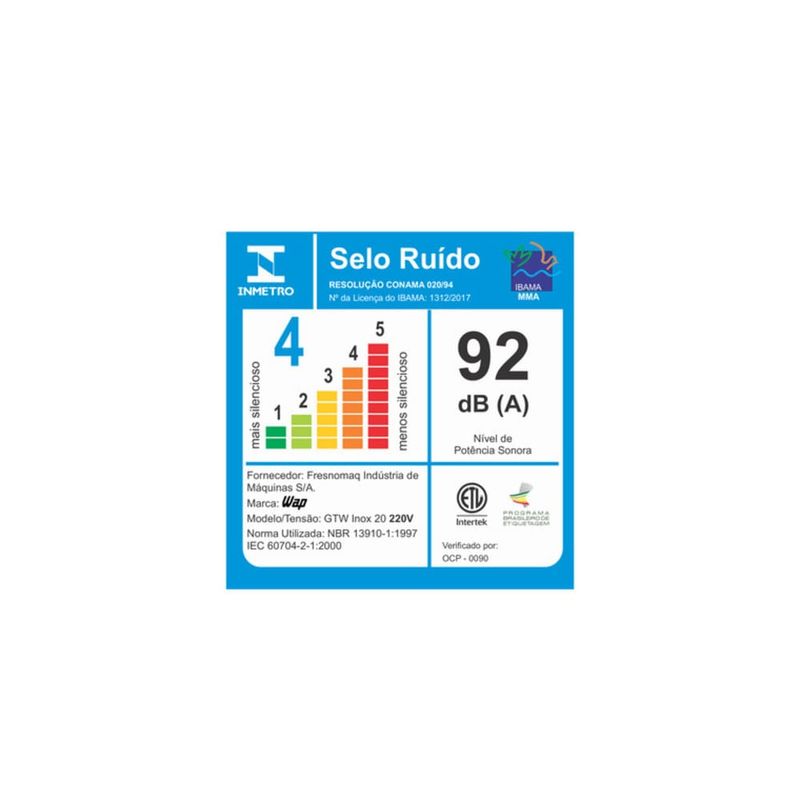 Aspirador de Pó e Água 20L 1600W GTW Inox 20 127V