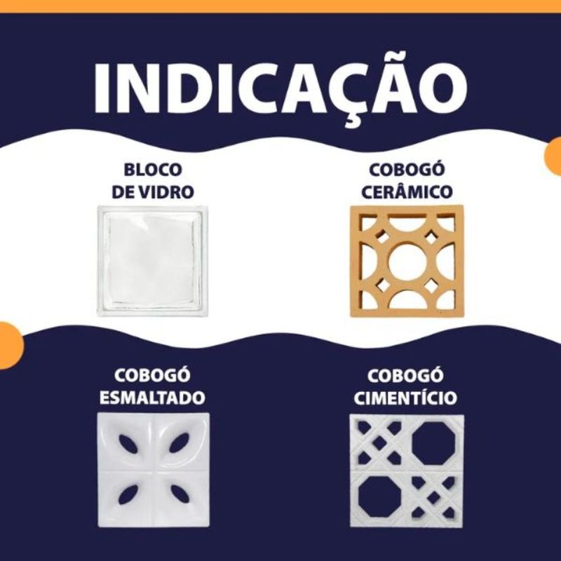 Argamassa Pronta para Blocos de Vidro Branca 3Kg Biomassa