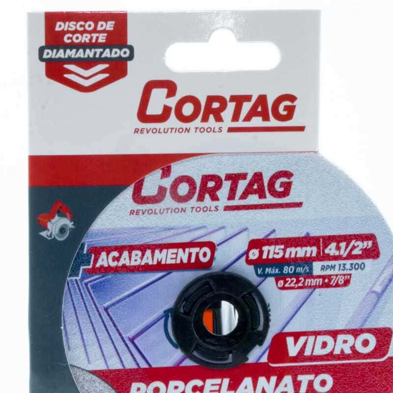 Disco Diamantado 4.1/2" 115x22,2mm p/ Vidro e Porcelanato Cortag