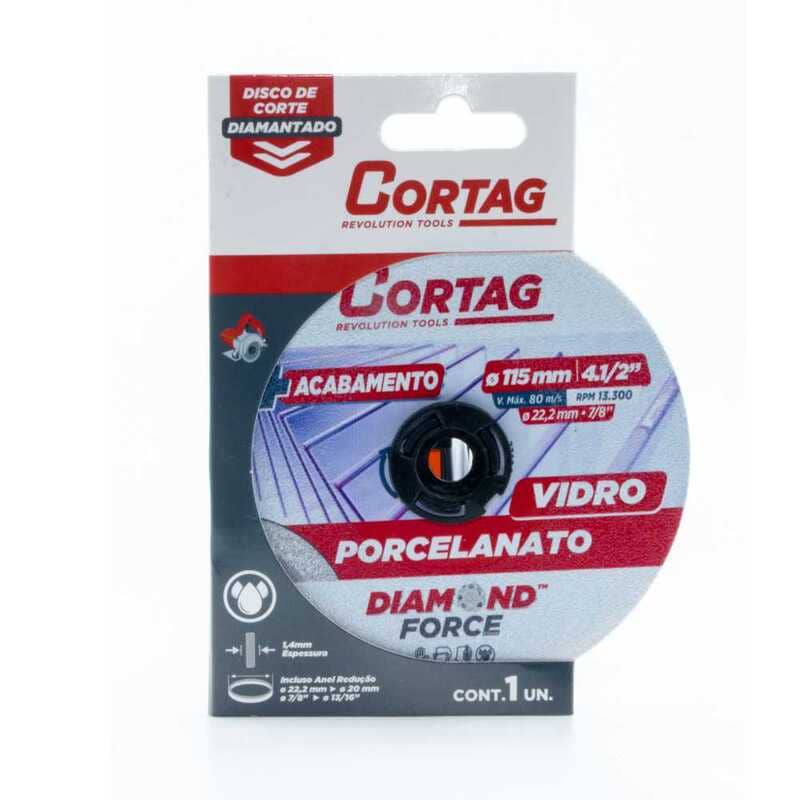 Disco Diamantado 4.1/2" 115x22,2mm p/ Vidro e Porcelanato Cortag