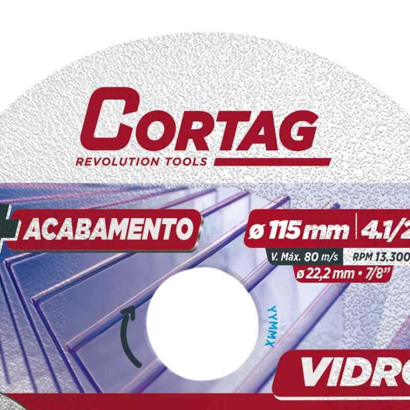 Disco Diamantado 4.1/2" 115x22,2mm p/ Vidro e Porcelanato Cortag