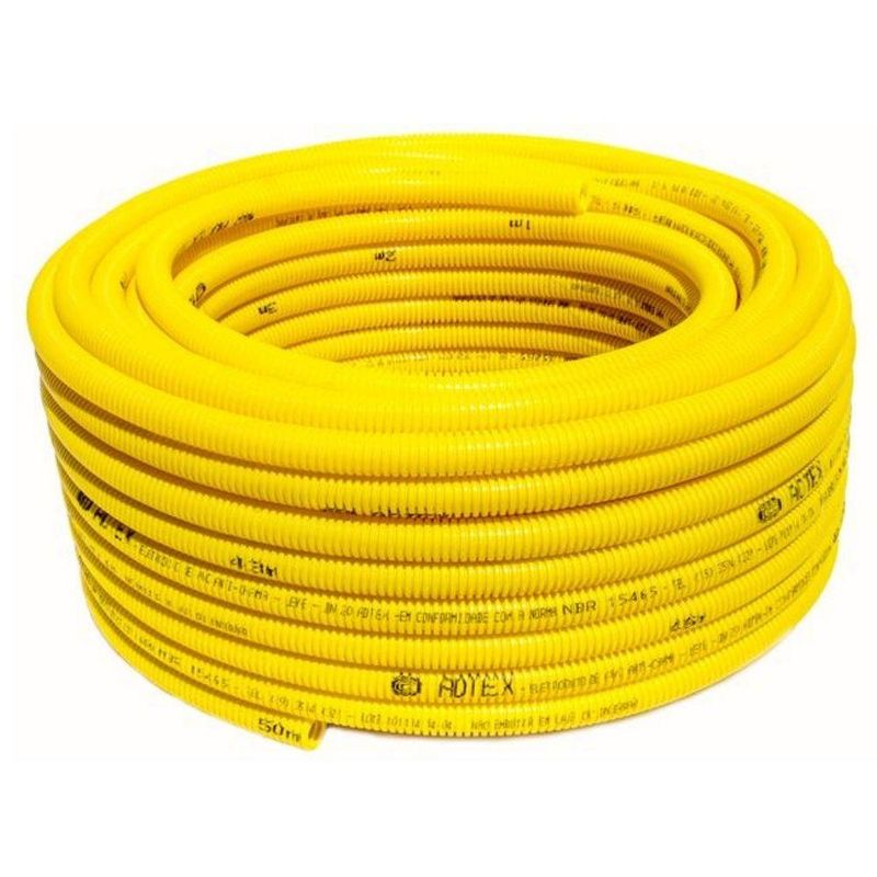 Eletroduto Corrugado 1/2" 20mm Amarelo Adtex 50 Metros