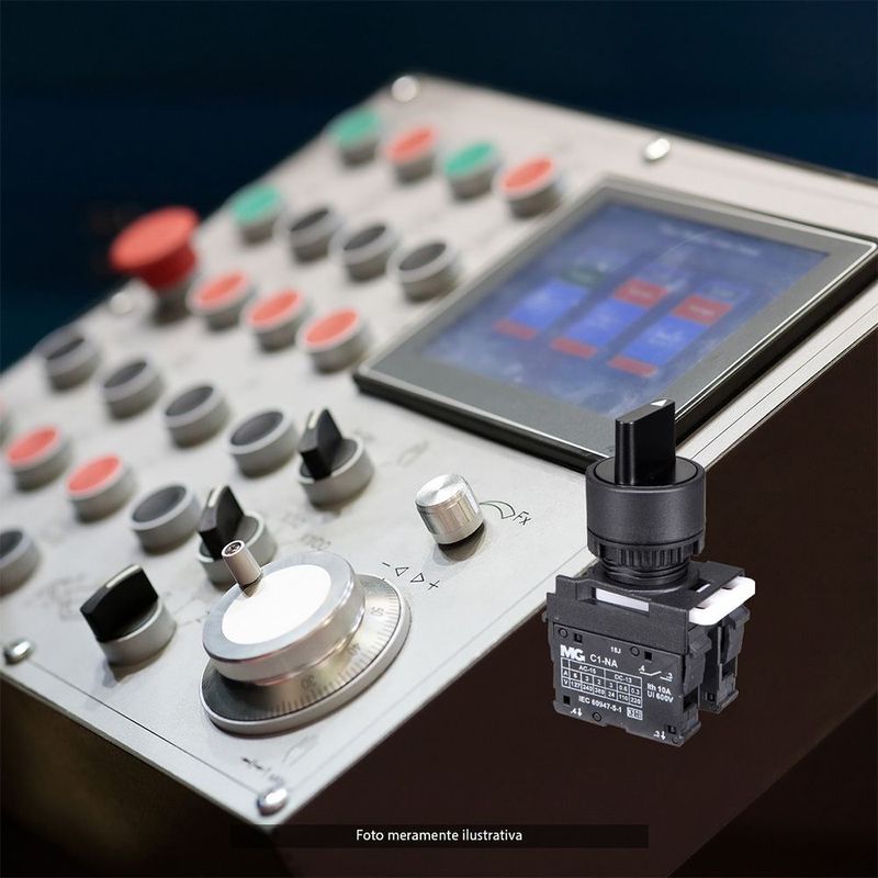 Comutador Rotativo Liga/Desliga/Liga com Pulsador 2NA Margirius