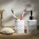 Kit Banho 3 peças Cerâmica Branco Toulon Lyor Black Diamond