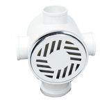 Caixa Sifonada com Grelha Redonda Cromada 100 x 100 x 50mm Krona