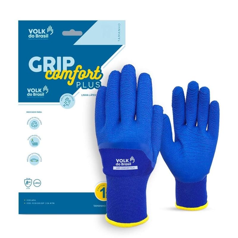 Luva Segurança Comfort Plus Azul Tam G CA41118 Volk