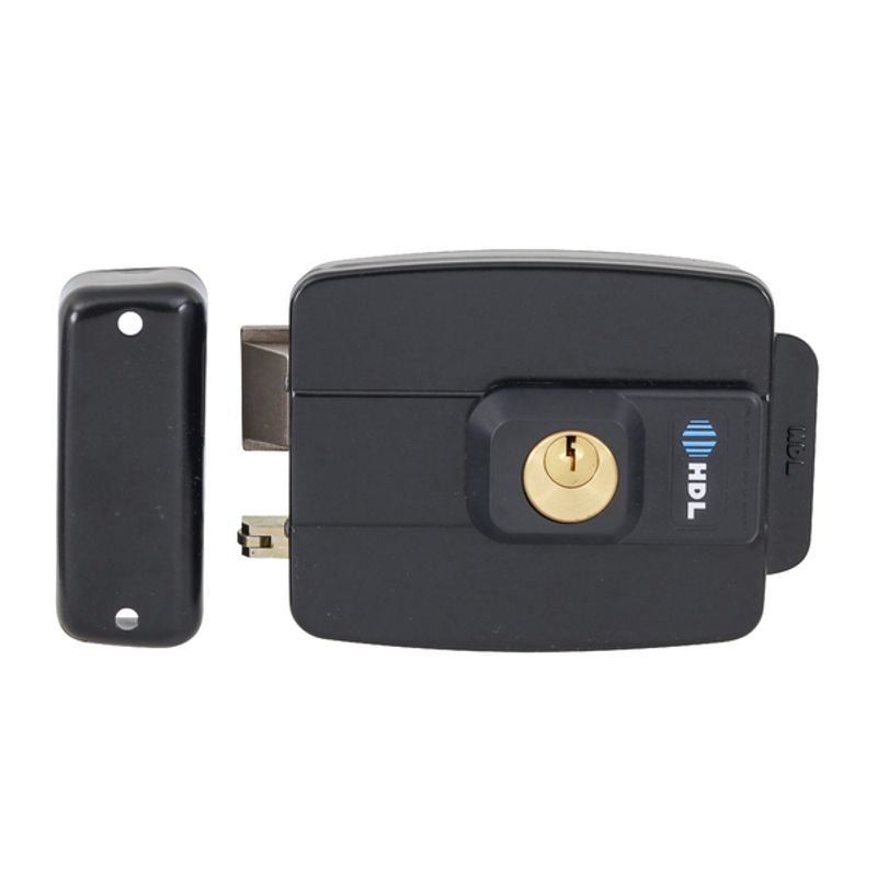 Fechadura Elétrica Dupla Fixa Abertura para Fora C90 12V Preta