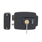 Fechadura Elétrica Dupla Fixa Abertura para Fora C90 12V Preta