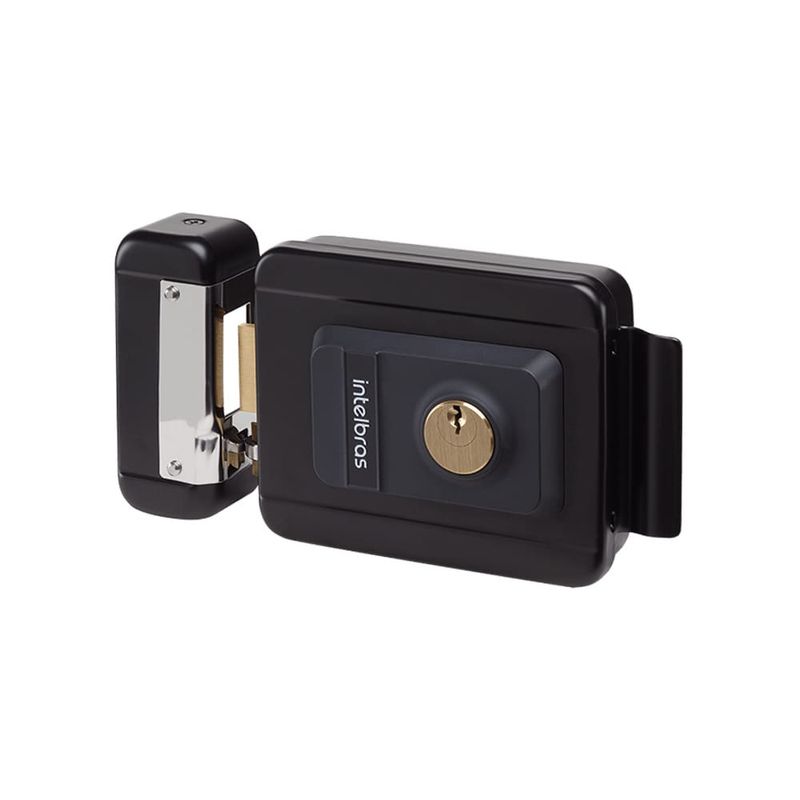 Fechadura Externa Elétrica de Cilindro Fixo FX2000 12V Preta