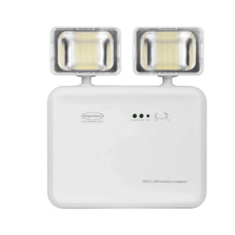 Luminária de Emergência LED 2 Faróis 2200 Lumens Ref 42482 Segurimax