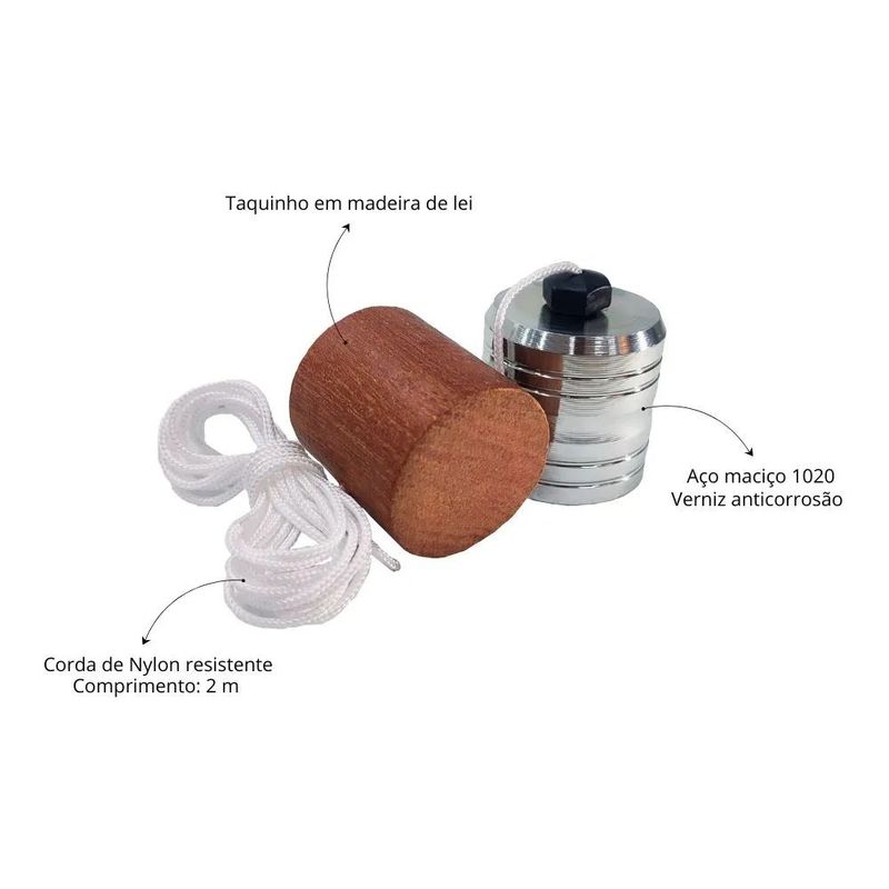 Prumo Parede Aço com Cordão 700g 2m Momfort