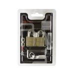 Cadeado em Blister com 02 Peças Mesmo Segredo 30mm Latão