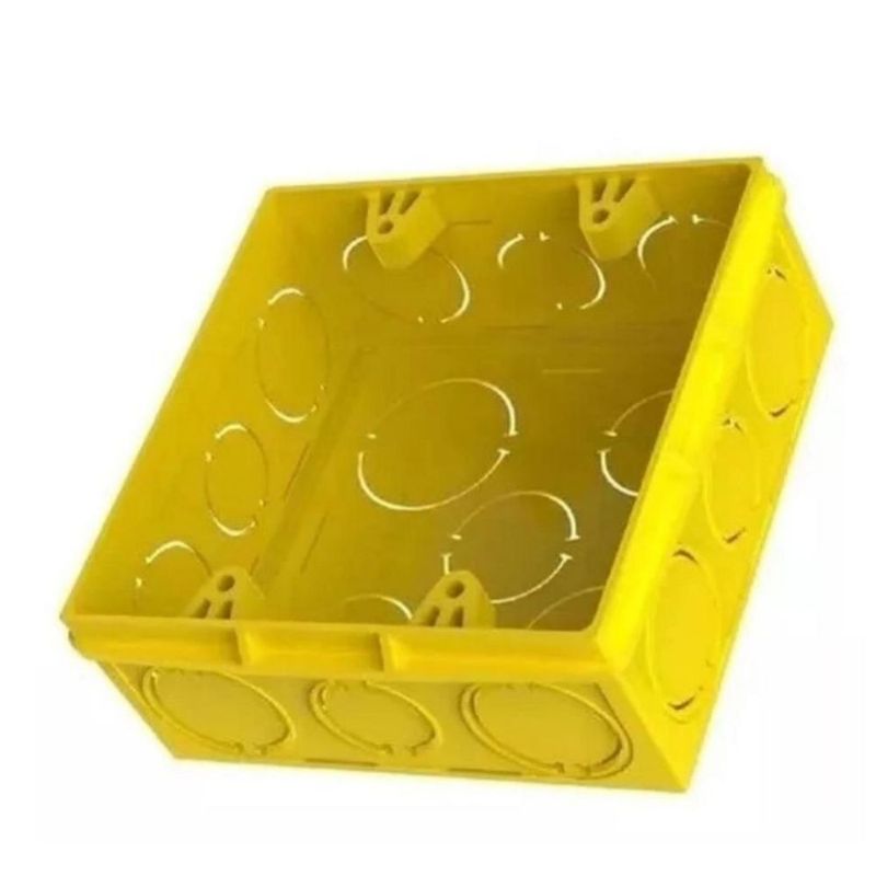 Caixinha de Embutir 4x4 para Alvenaria Amarela Tigreflex