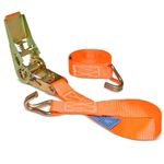 Cinta de Amarração com Catraca e Gancho J 25mmx3m até 0,8T Laranja