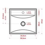 Cuba de Apoio Quadrada Branca 39,5cm Mármore Sintético MGM Ravena Plus