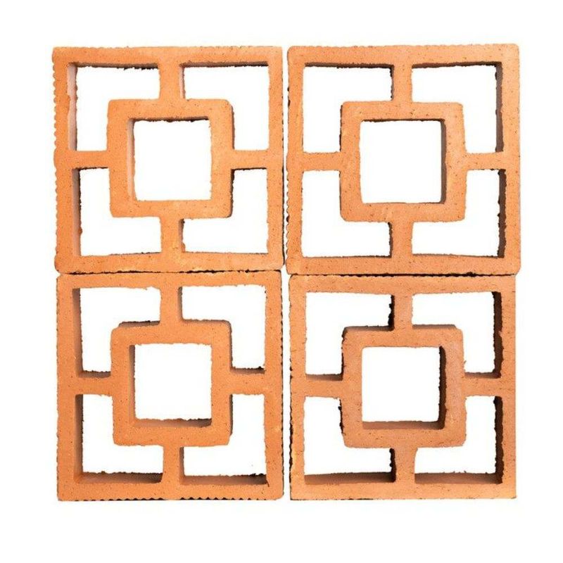 Elemento Vazado Cerâmico Reto Quadrado 07x18x18cm Colibri