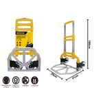 Carrinho de Carga Dobrável Manual com Corda de Amarração 75KG