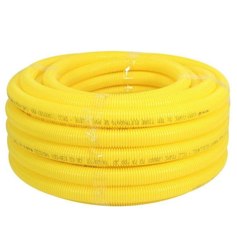 Eletroduto Corrugado 1/2" 20mm Amarelo Amanco 50 Metros