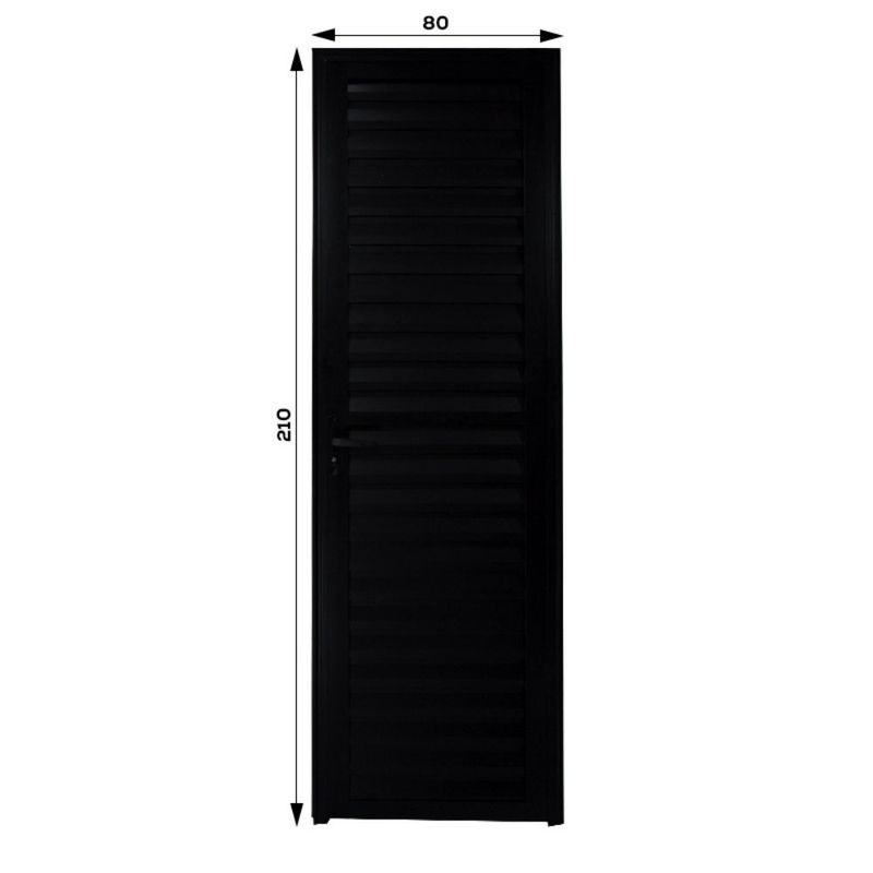 Porta Palheta Alumínio Preto Direito 210x80cm