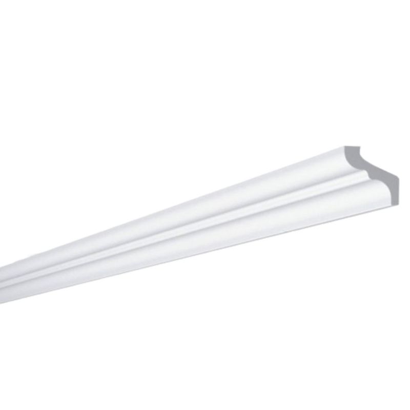 Rodateto Poliestireno F Branco 3,5x3x200cm Pacote com 2 peças