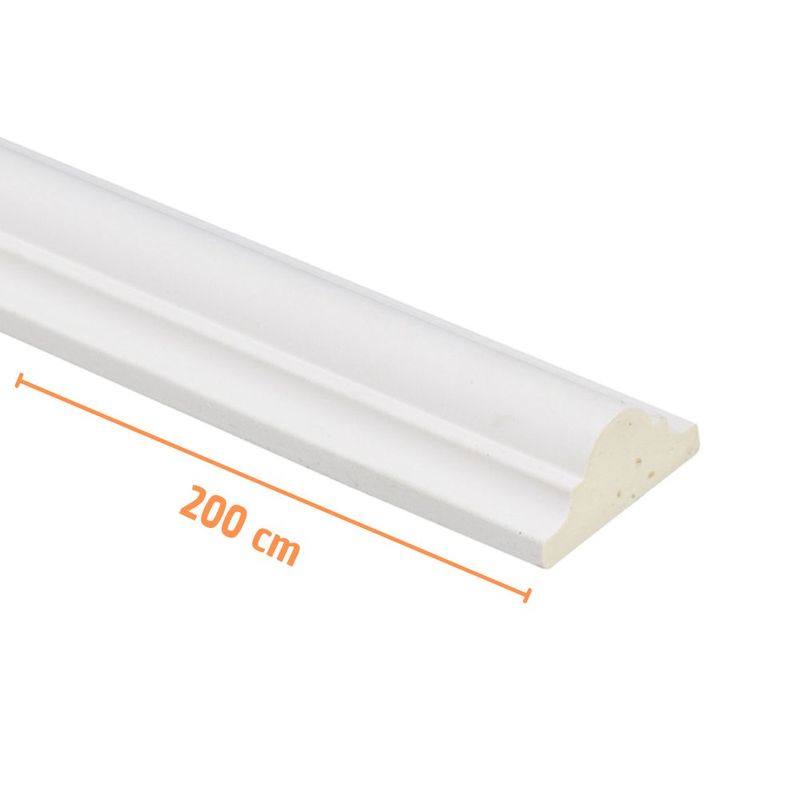 Rodameio Poliestireno Branco Frisado 4x2x200cm
