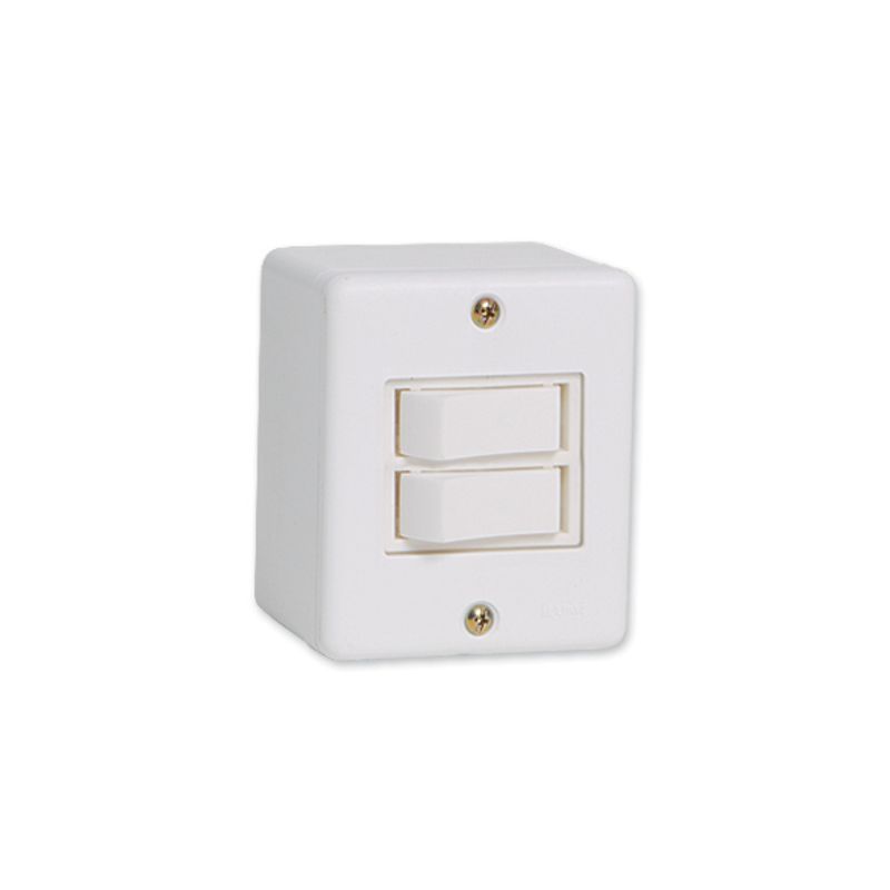 Conjunto de Sobrepor 2 Interruptores Simples 6A/250V Branco Box