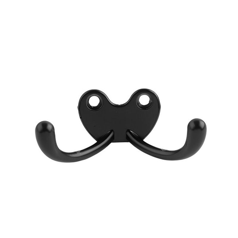 Cabide Duplo 30mm Zamac Preto Fosco 02 Peças