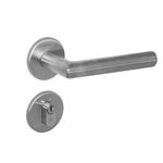 Fechadura Externa Roseta Redonda Elle 40mm Inox Escovado