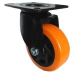 Rodízio Giratório Fixação Placa Roda 4" de PU Injetado