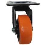 Rodízio Giratório Fixação Placa Roda 4" de PU Injetado