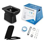 Kit Vaso Sanitário Convencional Saída Vertical Misti preto Icasa